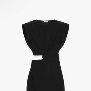 Zara Black Asymmetrical Cut-Out Dress